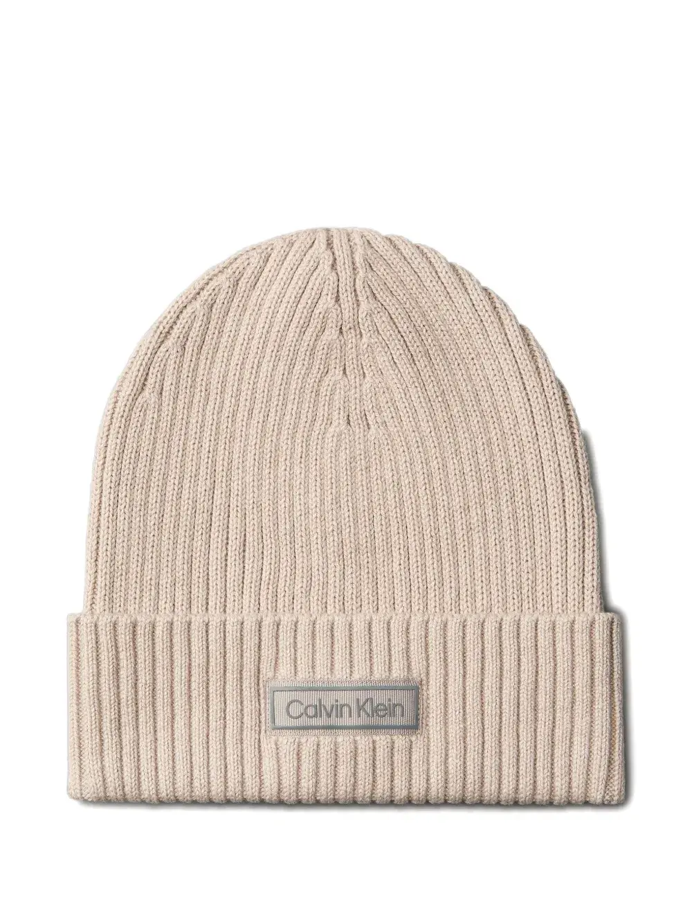 

Вязаная шапка с логотипом Calvin Klein, светло-бежевый