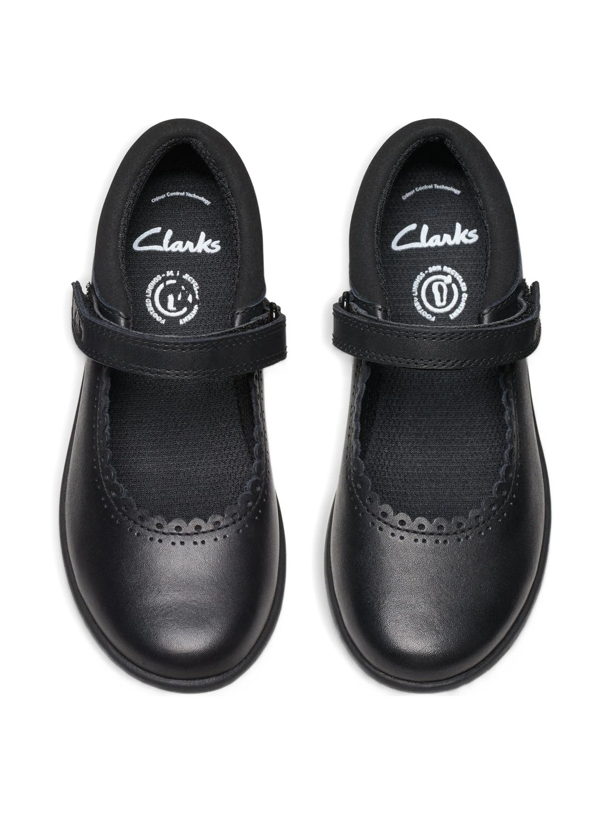 Балетки Etch Pure Kid с фестонами Clarks Kids, черный — фото 3