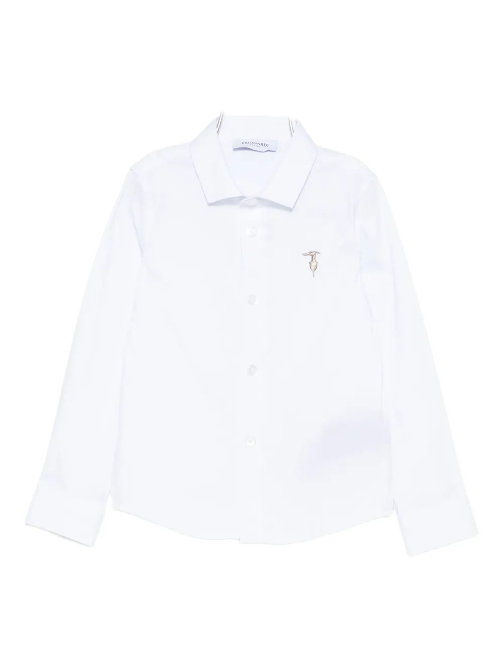

Рубашка с вышитым логотипом TRUSSARDI JUNIOR, белый