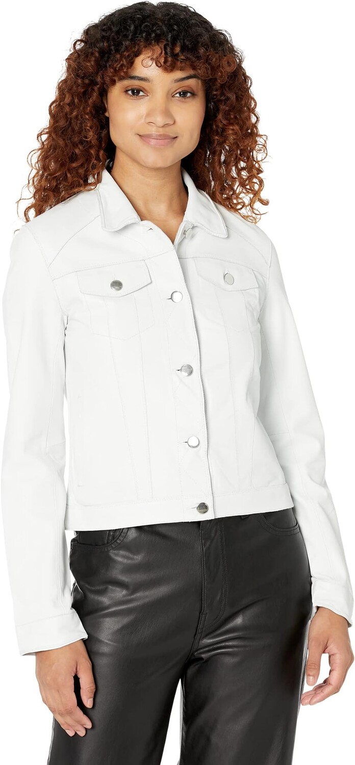 

Куртка jakett NEW YORK Alexa Burnished Leather No Fringe, цвет White/Silver