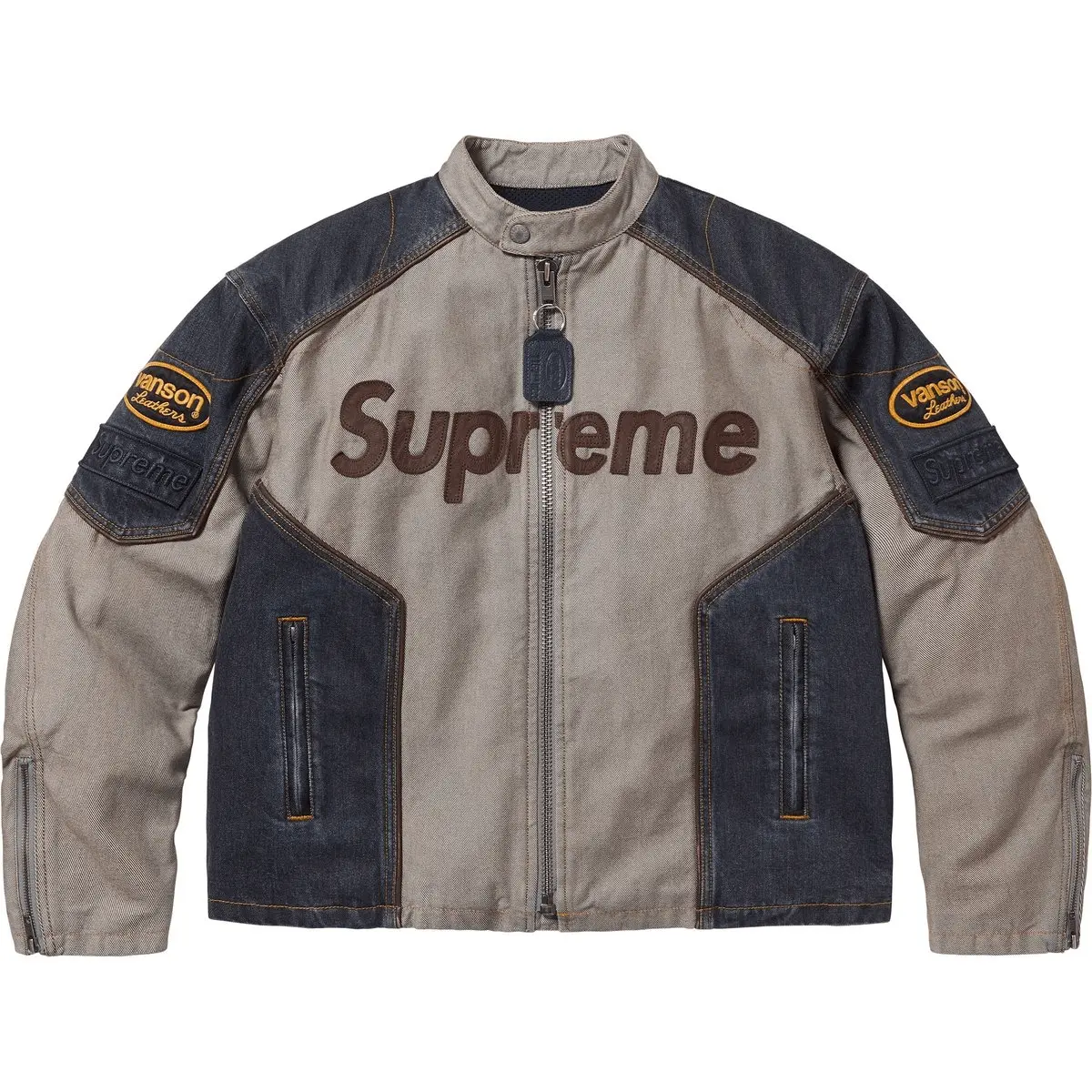 

Supreme Куртка Vanson Leathers из кордуры и хлопка, Denim/Denim