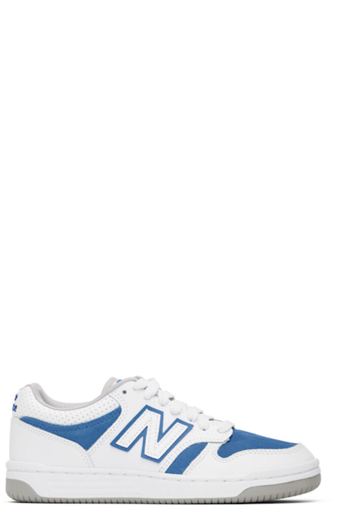 

Большие детские белые и синие кроссовки 480 New Balance