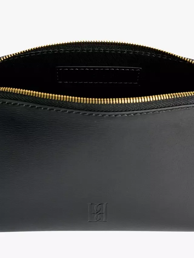 Косметичка Aya Small из кожи, черная By Malene Birger — фото 3