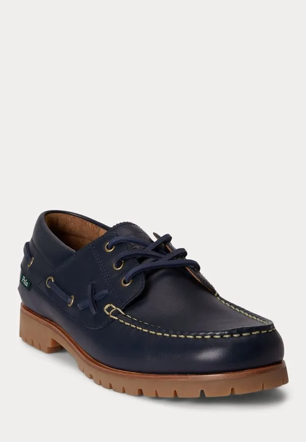Кожаные лодочные туфли ranger Polo Ralph Lauren, Hunter Navy — фото 2