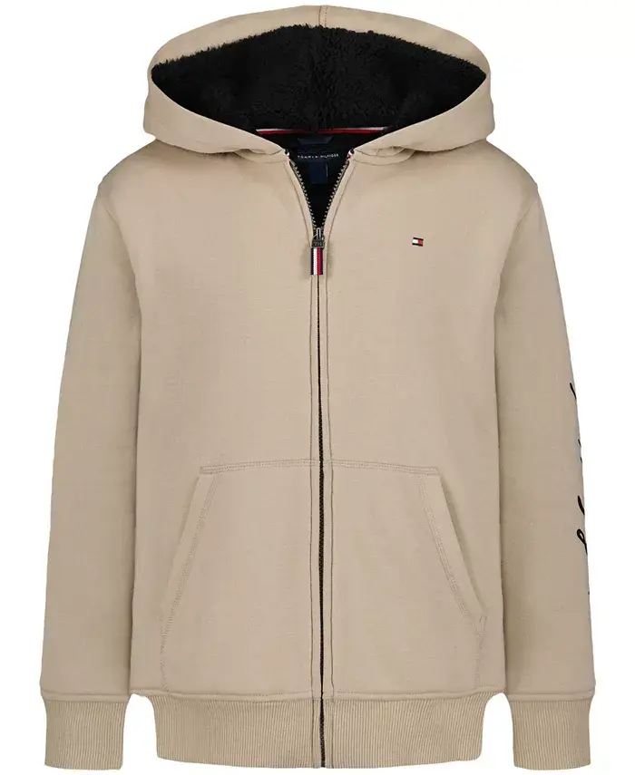 

Мальчиковая толстовка с молнией Signature Fleece 8-20 Tommy Hilfiger, загар/бежевый