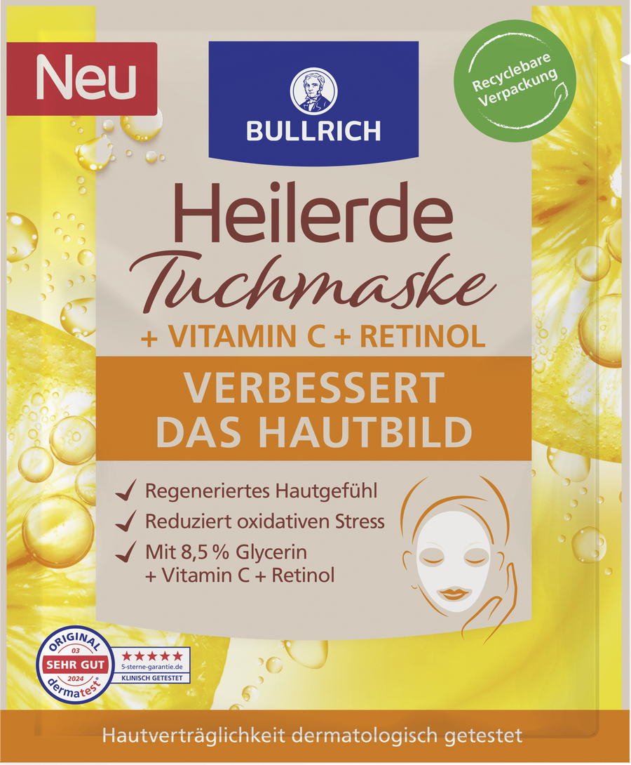 

Маска для лица Bullrich Heilerde Tuchmaske Vitamin C + Retinol