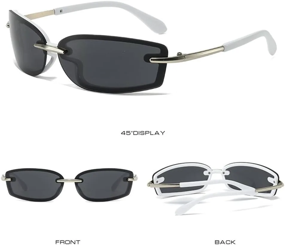 

Солнцезащитные очки без оправы для мужчин и женщин, с поликарбонатными линзами, в алюминиевой оправе, в стиле походных очков, защита от ультрафиолета UV400 VFDHN, C4