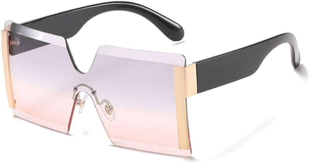 

Солнцезащитные очки квадратной формы «все в одном» 2027 года для женщин, большие солнцезащитные очки без оправы для мужчин, очки с защитой от УФ-излучения UV400 MTZJH, Gray Pink