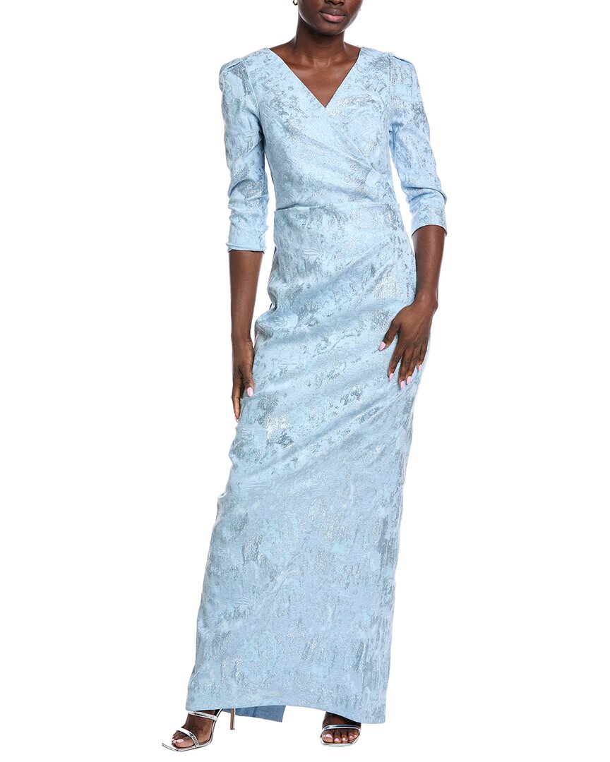 

Тери Джон от Рики Фримен Стретч жаккардовое платье Teri Jon by Rickie Freeman, синий