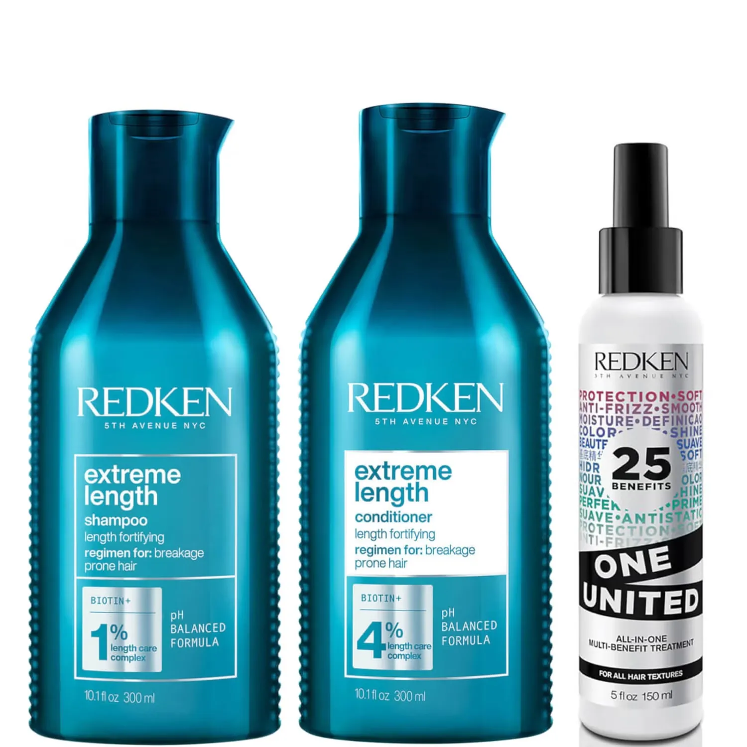 

Шампунь, кондиционер и кондиционер Extreme Long и набор для волос One United Redken