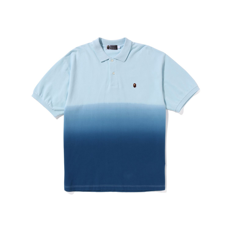 Футболка-поло Bape Ape Head One Point Gradation Relaxed Fit от A BATHING APE, оранжевая ORX — фото 2