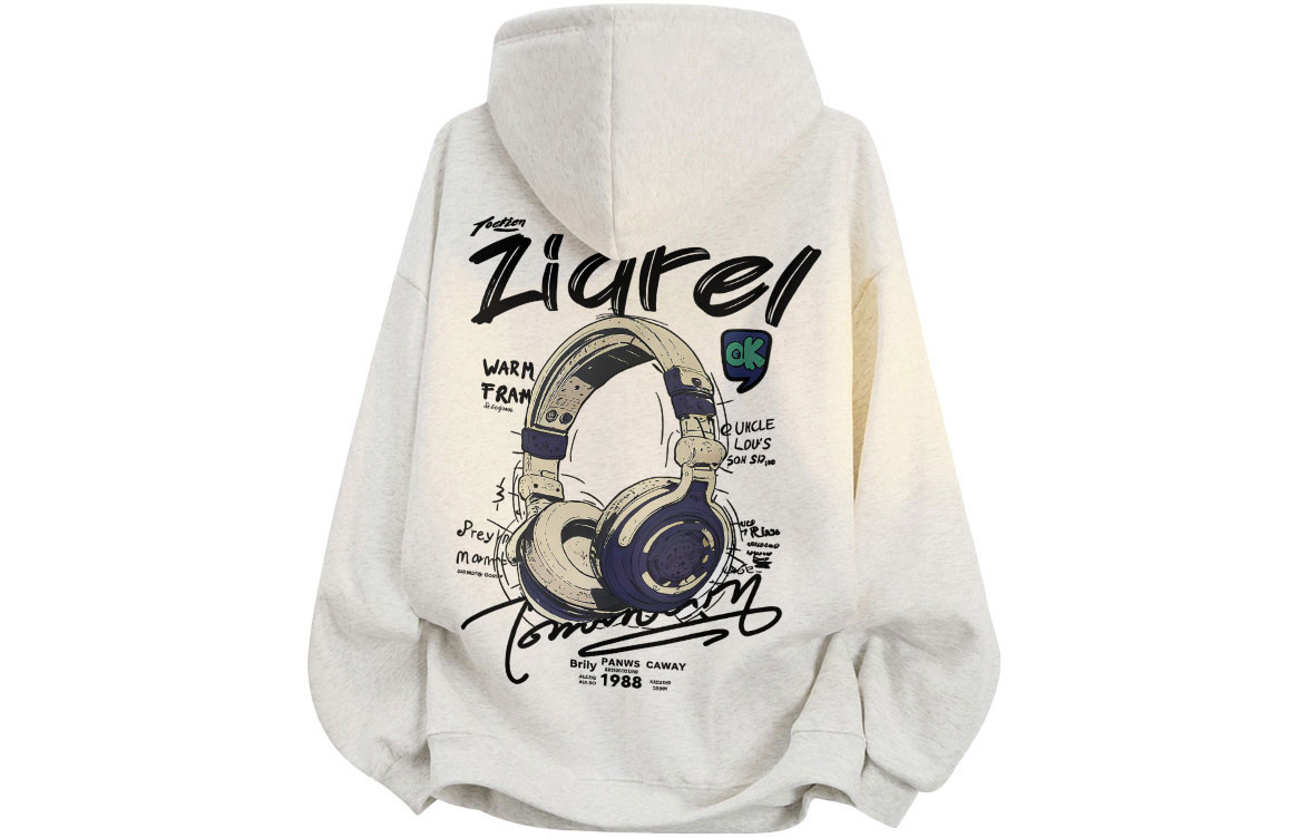 

Толстовка Unisex Hooded Moderate Heavyweight ZIAREL, белый heather серый