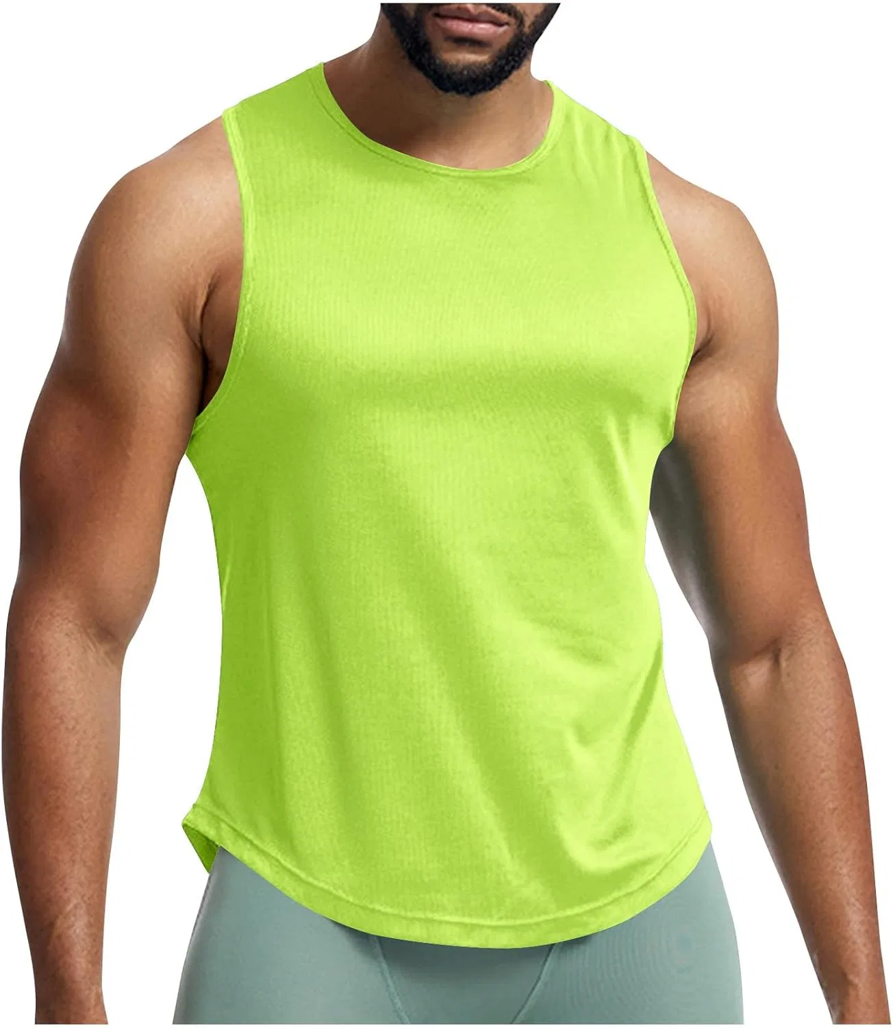 Мужская майка без рукавов, легкая, спортивная, Mint Green