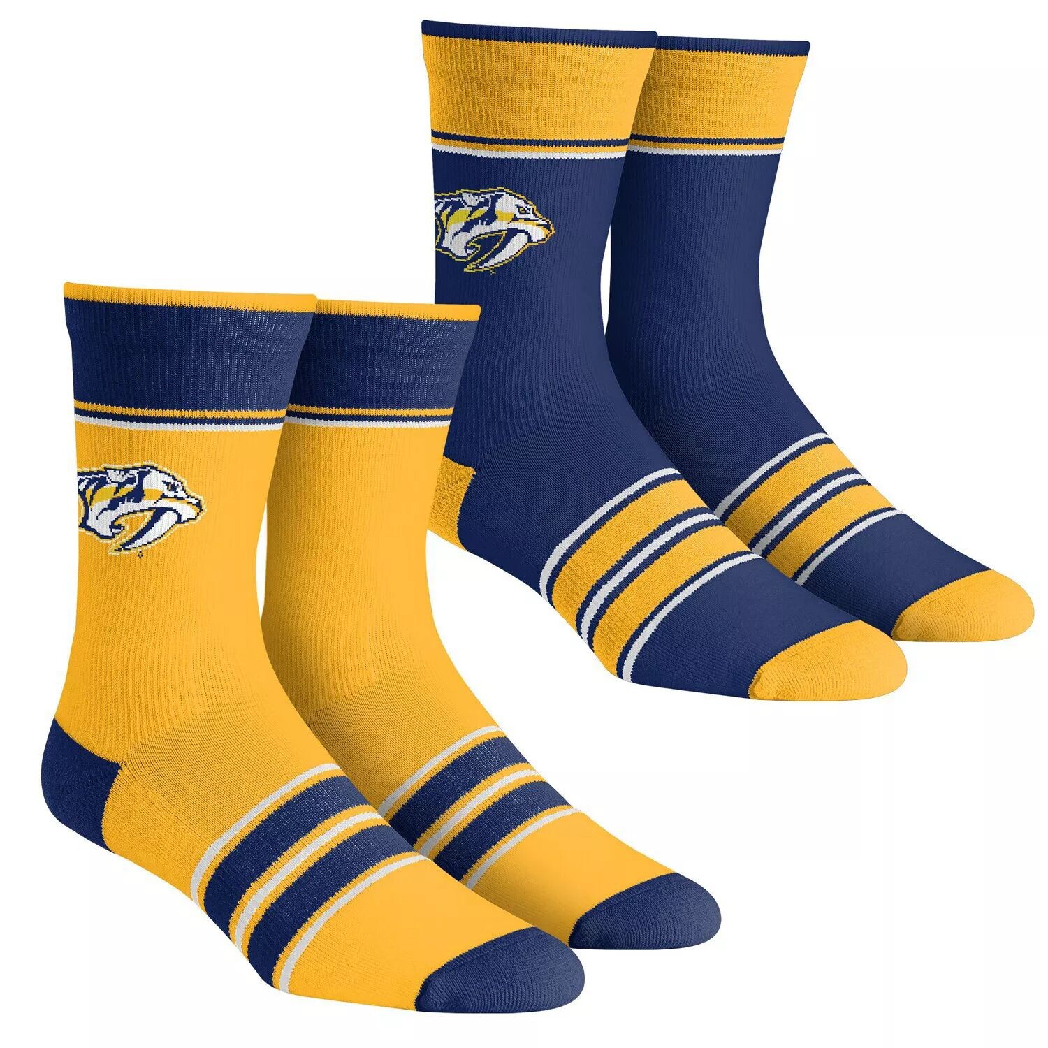 

Комплект из 2 носков с несколькими полосками Youth Rock Em Nashville Predators Team Crew Unbranded