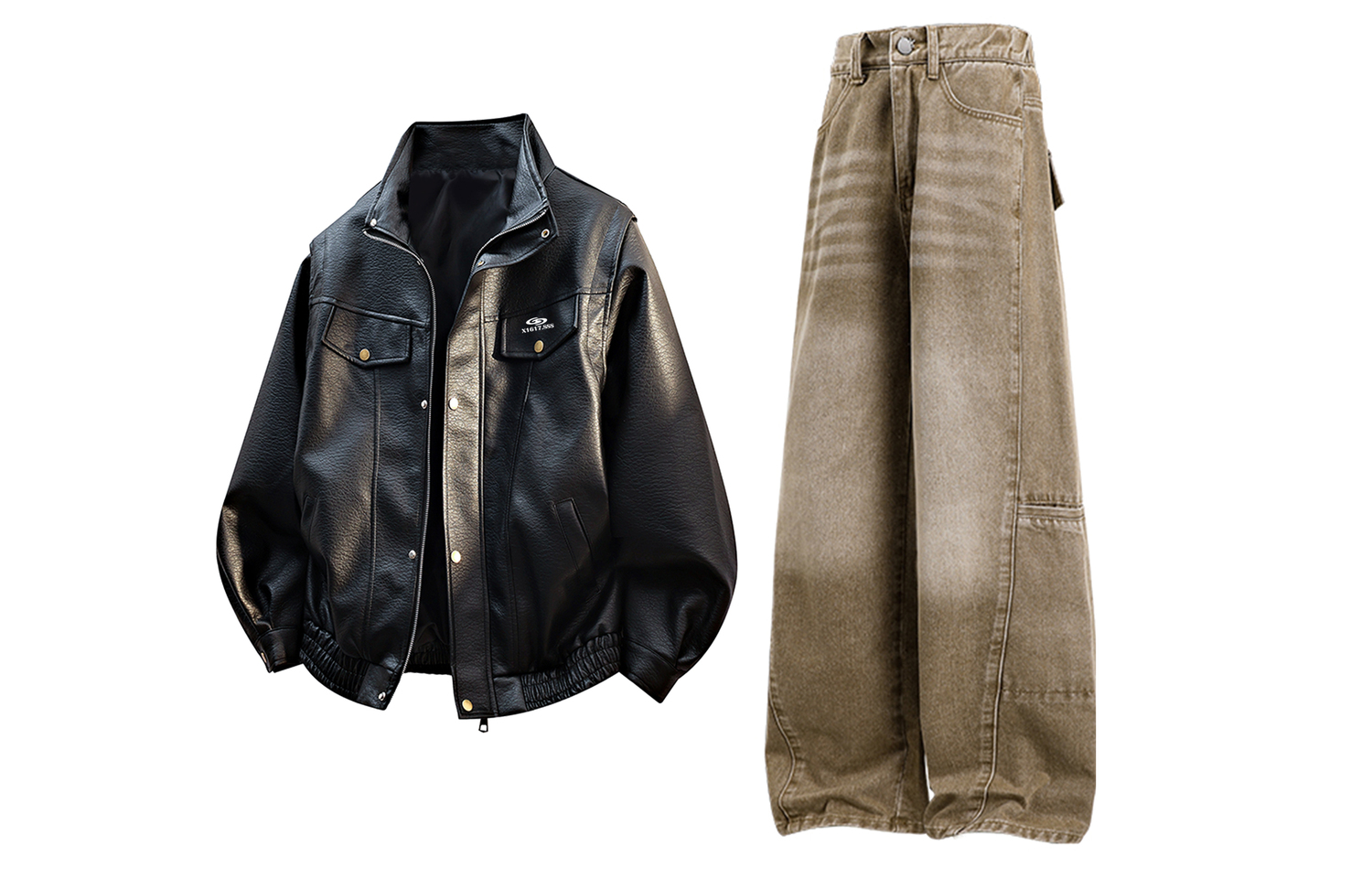 

Повседневная спортивная одежда Unisex с лацканом Lapel Moderate X1617, черный top+желтый pants