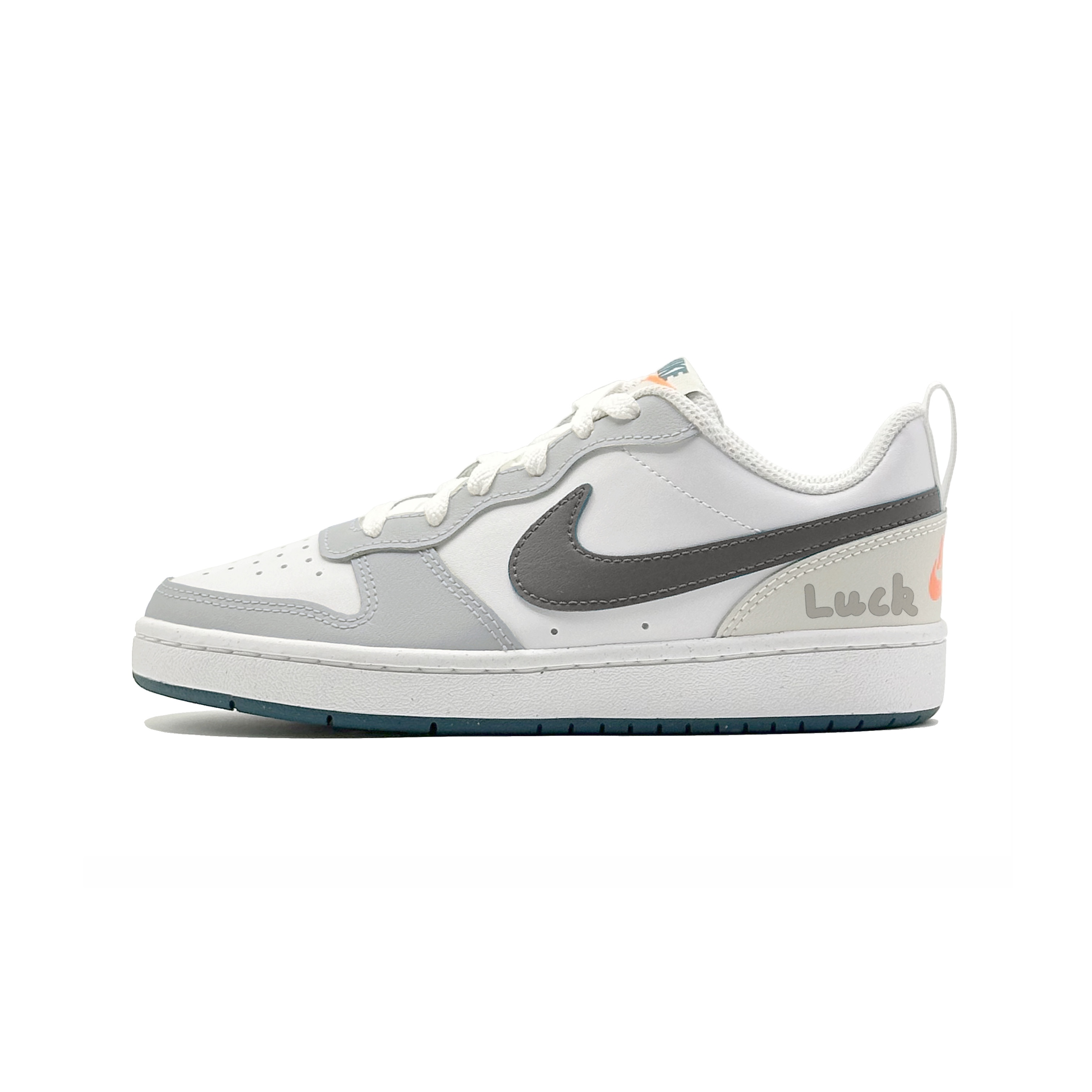 

Court Borough 2 Dust Leather Slip Resistant Cushioning Abrasion Resistant Low top детские скейтбординг кроссовки Nike, светло-серый