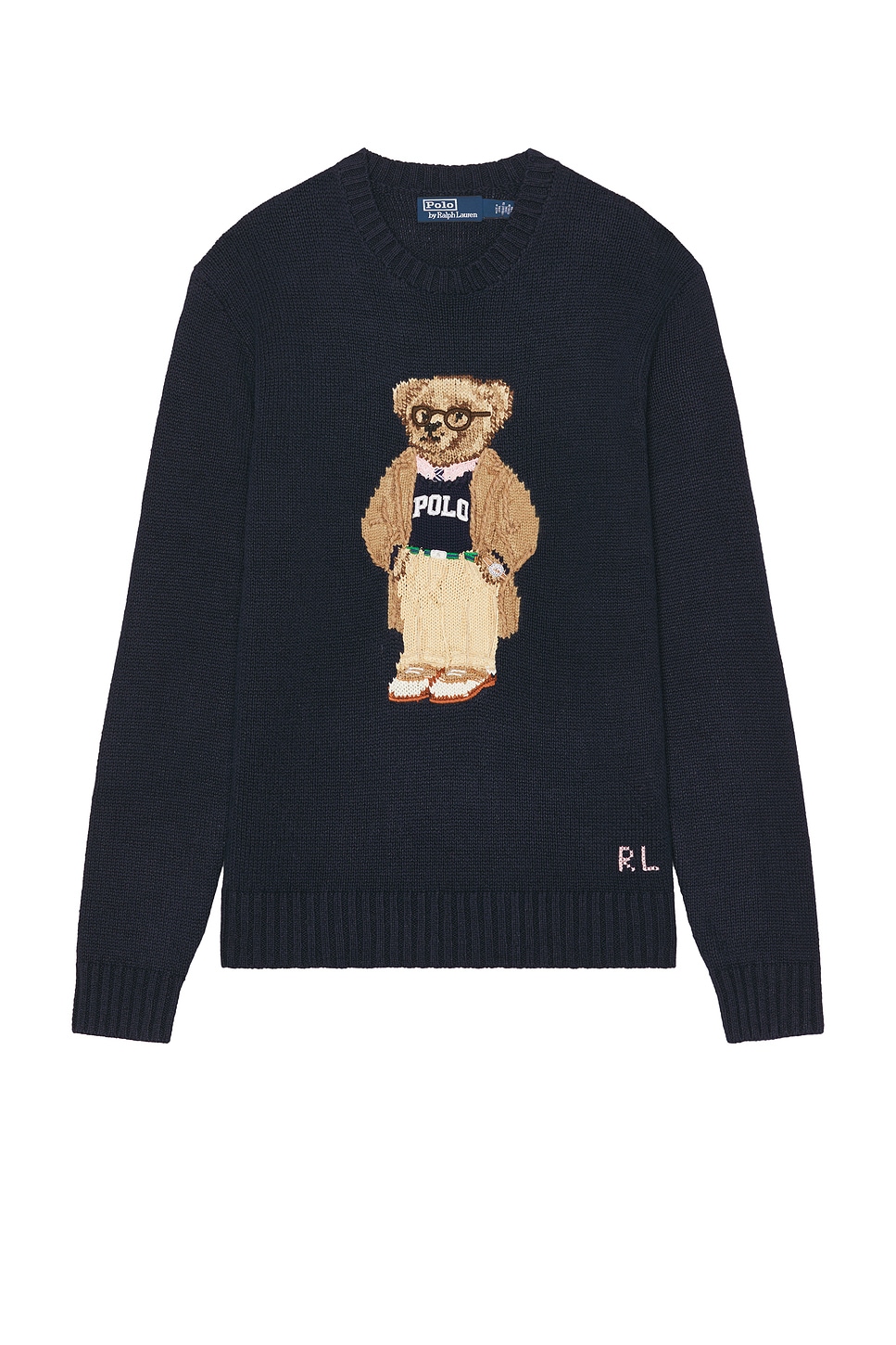 

Хлопковый свитер с новинкой медвежий рисунок Polo Ralph Lauren, navy