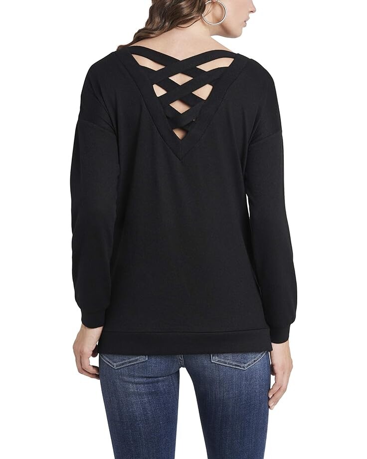

Топ 1.STATE Long Sleeve Cross-Back Top, цвет Rich Black