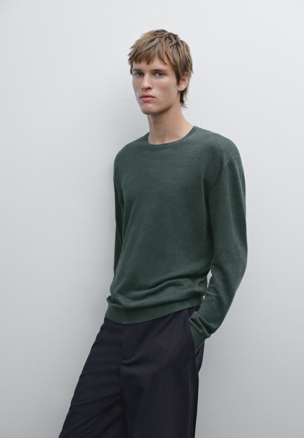 

Джемпер LIGHTWEIGHT Massimo Dutti, цвет Mottled Green