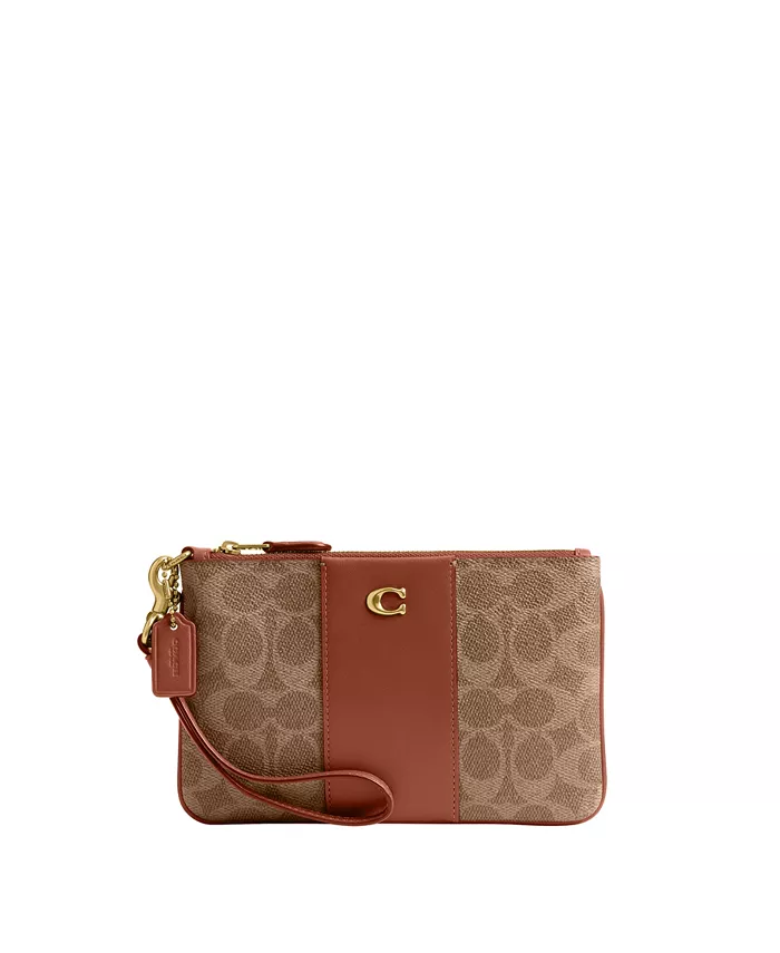 

Женский кошелек Signature Canvas Wristlet COACH, мультиколор