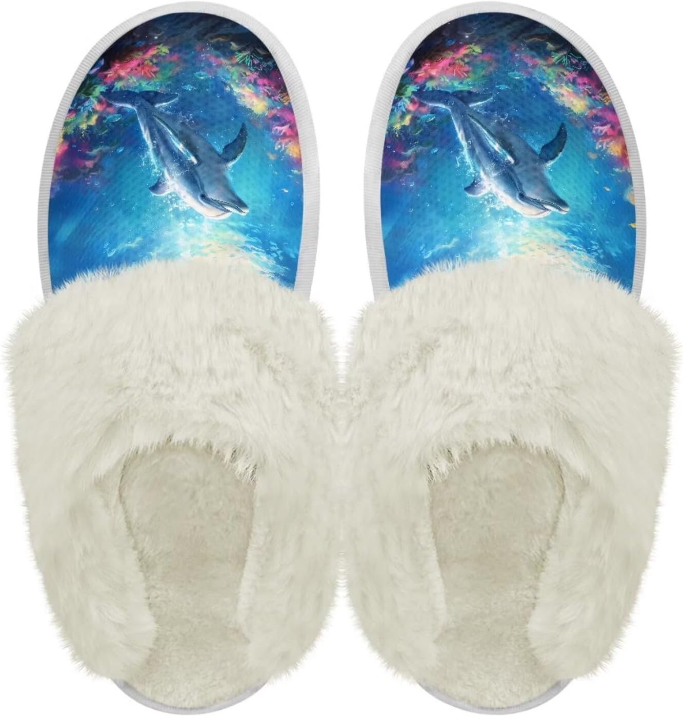 

Тапочки chaqlin Fuzzy Plush с меховой подкладкой для женщин и мужчин, водонепроницаемые сабо с толстой подошвой, домашние тапочки для спальни, повседневные тапочки с противоскользящей подошвой, уютные мягкие фланелевые зимние теплые тапочки, Sea...