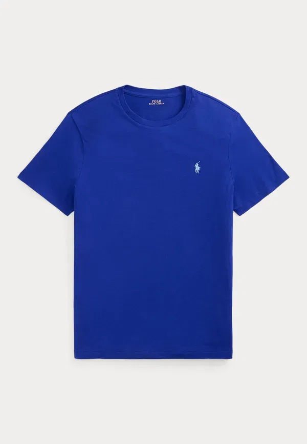 Футболка Polo Ralph Lauren Custom Slim Fit Jersey Crewneck Basic T-Shirt, классический лазурный — фото 4