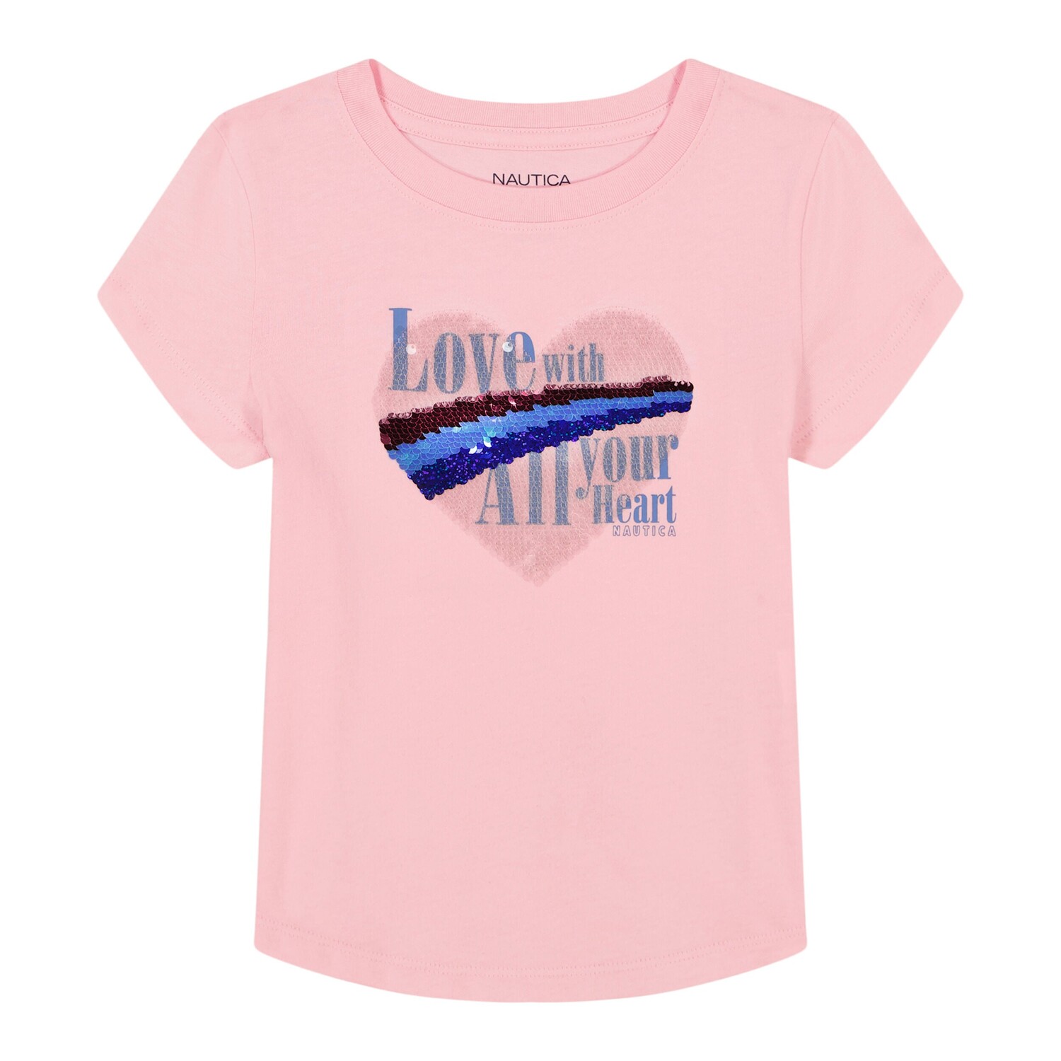 

Футболка Nautica Little Girls Love With All Your Heart (4-6X), цвет Watermelon Heather Hb439