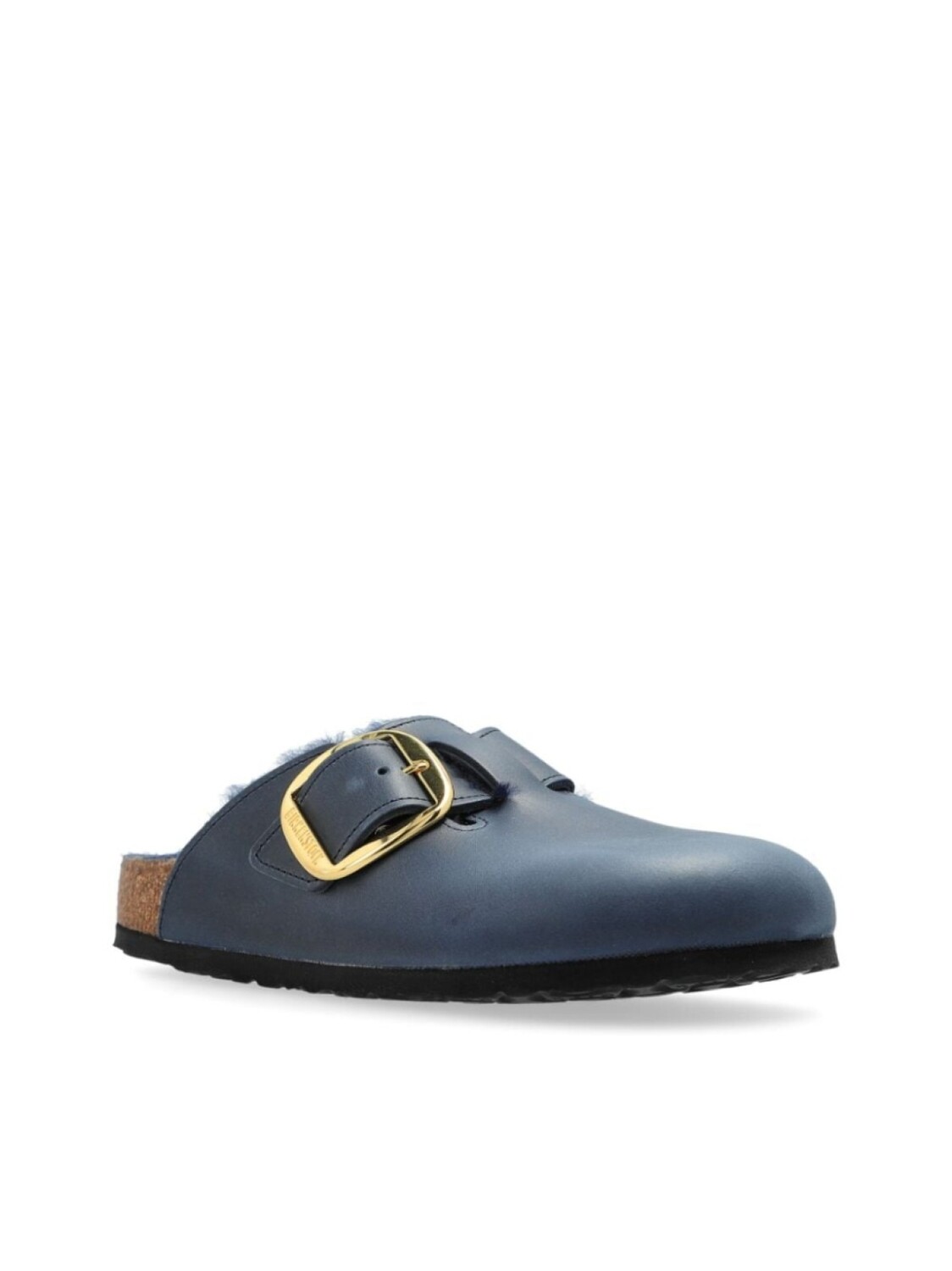 Бостонские сандалии из овчины с большой пряжкой Birkenstock, синий — фото 4