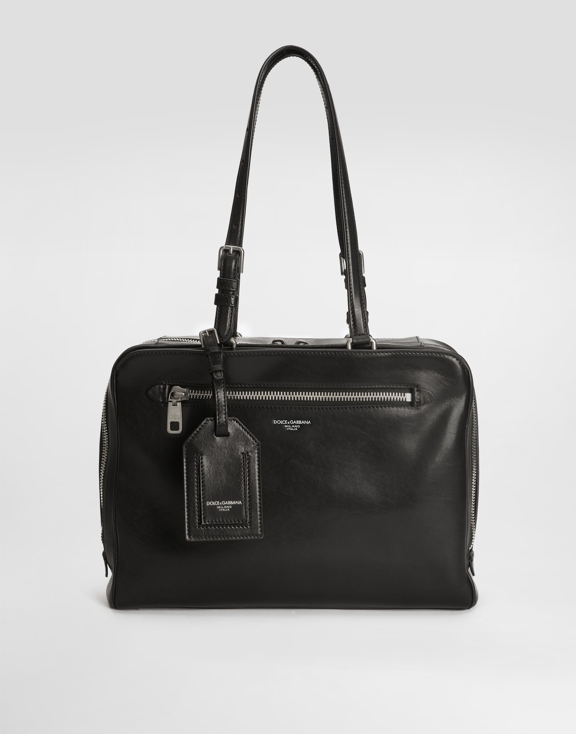 Портфель ellis из телячьей кожи Dolce & Gabbana, черный — фото 2