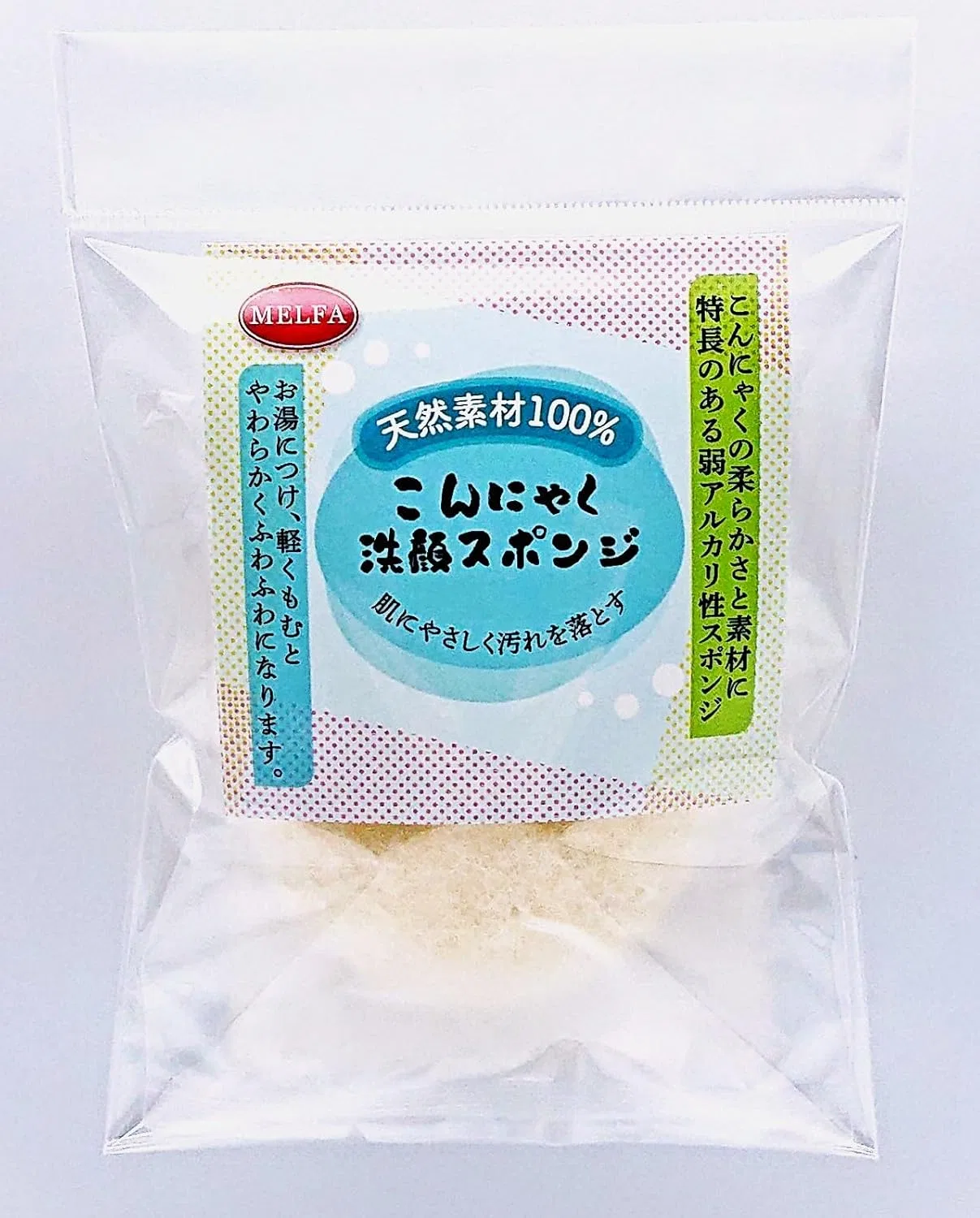 Мочалка для лица Konjac Melfa, белый