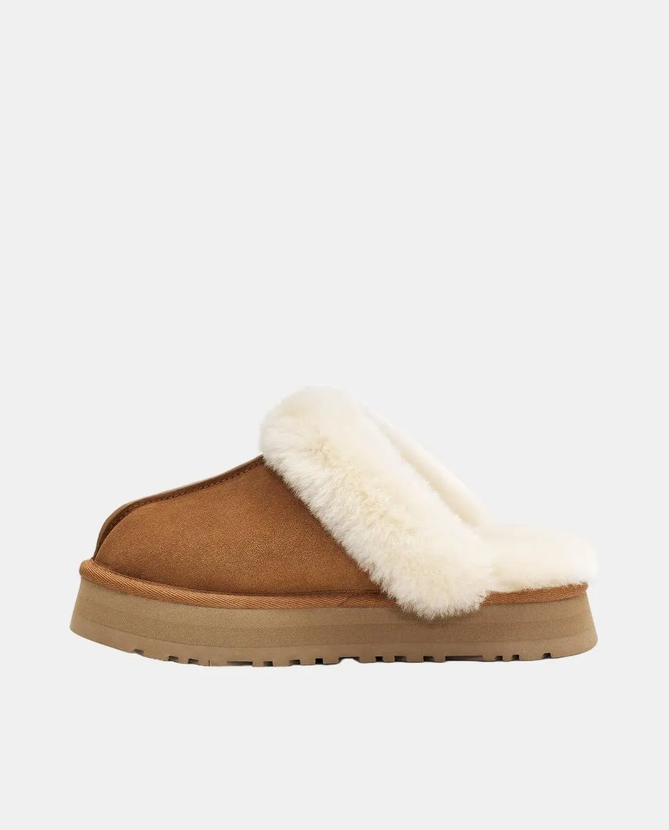 Женские туфли DISQUETTE из кожи и меха снаружи UGG, светло-коричневый — фото 2