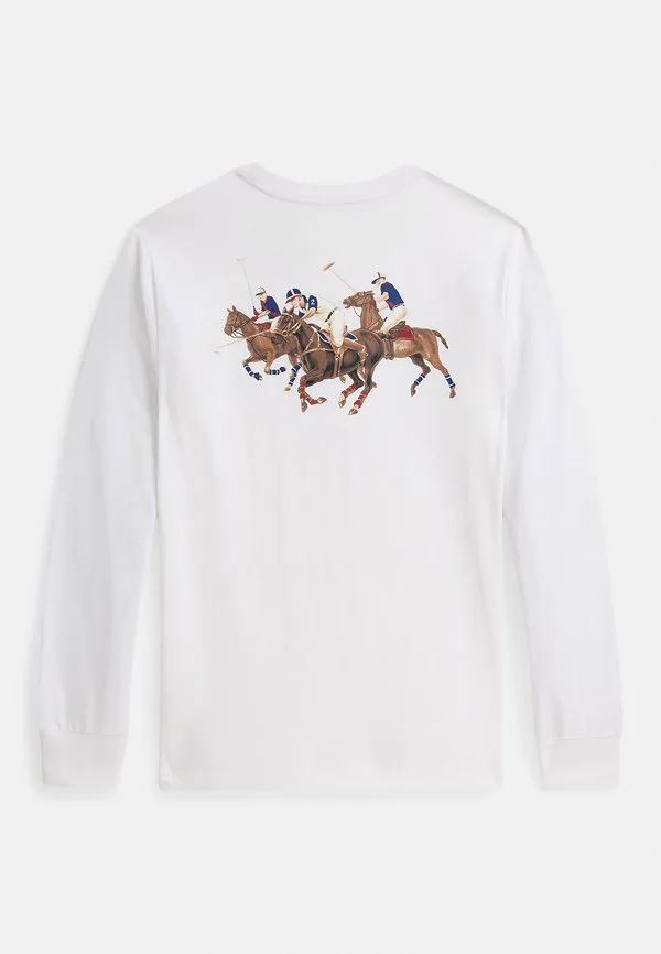 Футболка с длинными рукавами из хлопка triplepony 714y Polo Ralph Lauren, White — фото 2