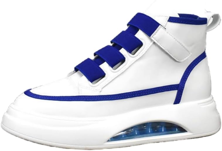 

Мужские высокие кроссовки на шнуровке - однотонный дизайн для повседневного уличного стиля Hoalox, синий