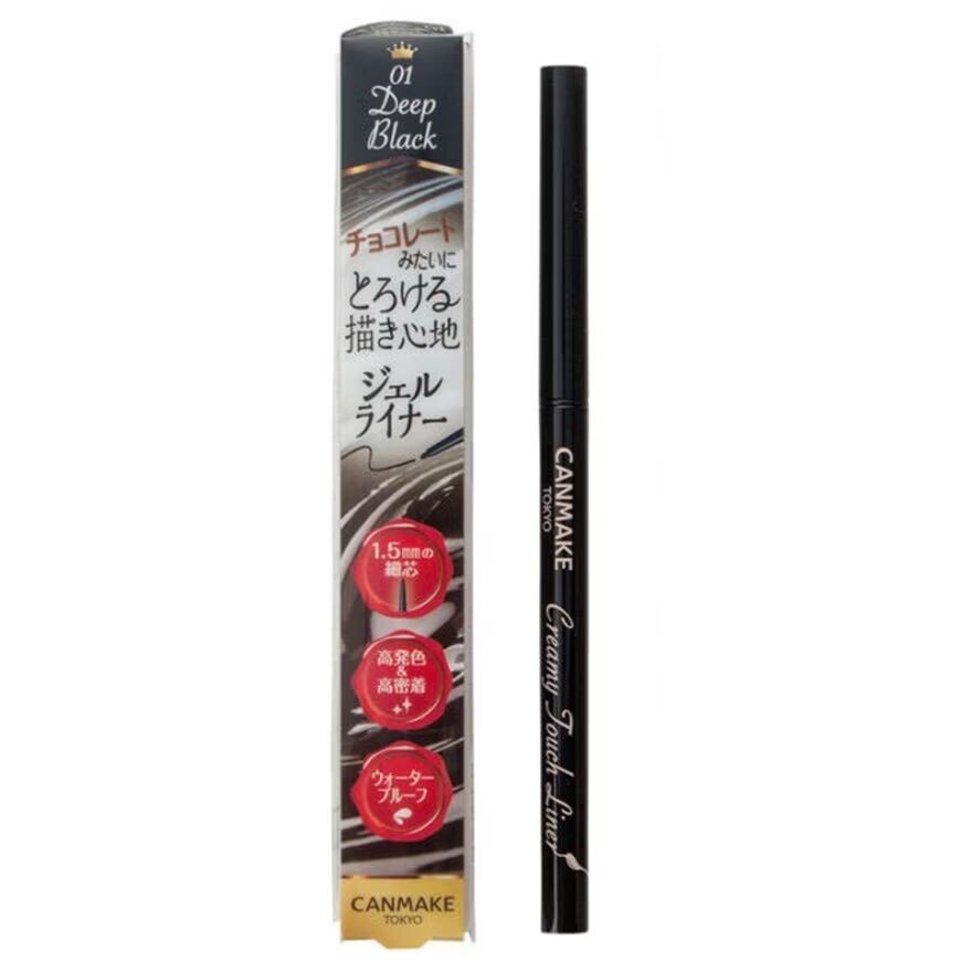 

Canmake Карандаш для глаз Creamy Touch 0.08g.01 Deep Black, Deep Black
