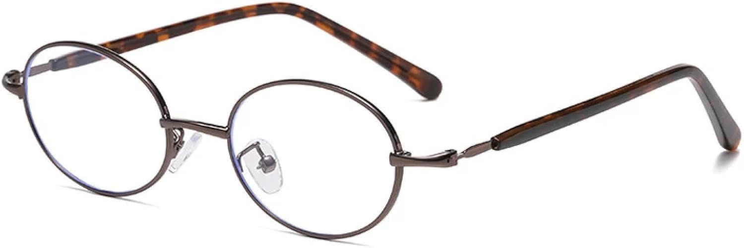 

Модные металлические овальные солнцезащитные очки для женщин в стиле ретро-панк для мужчин, с прозрачными линзами, защита от УФ-излучения UV400 TOIPASTN, Bronze Leopard Clear