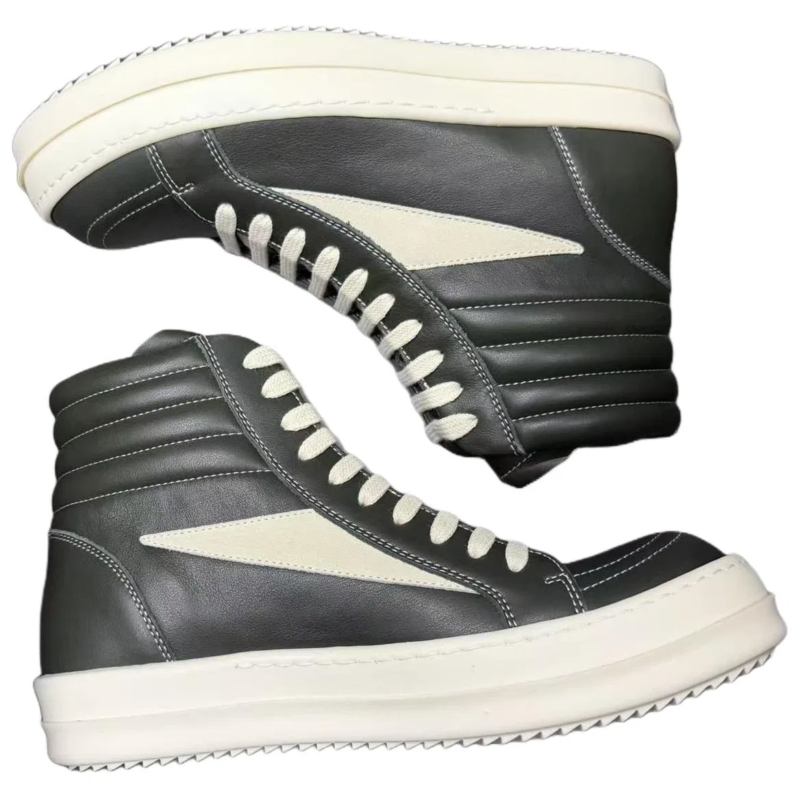 Высокие кеды для скейтбординга RICK OWENS Forest Green — фото 4