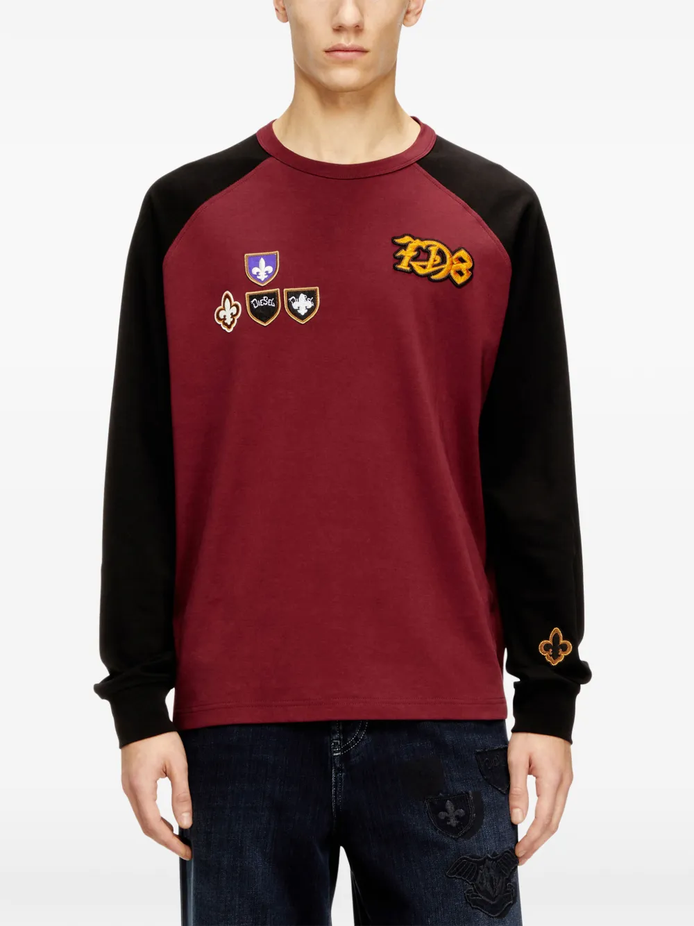 Футболка t-norm-ls-rag-cp с длинными рукавами DIESEL, красный — фото 3
