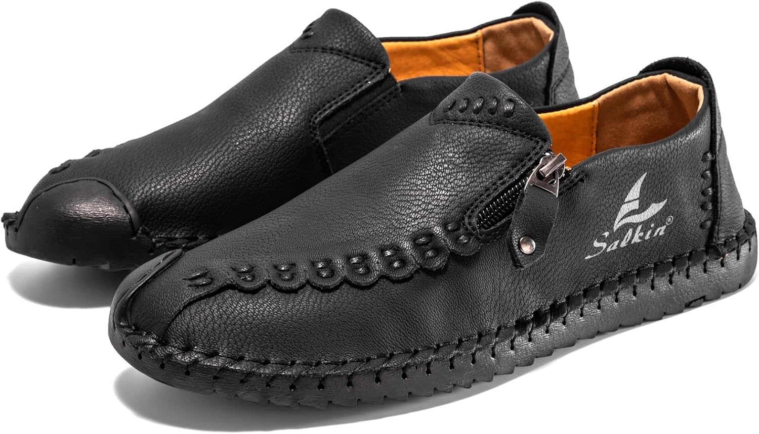 

Мужские лоферы с ручной отделкой, стильная повседневная кожаная обувь - идеально подходят для прогулок по городу, отдыха с друзьями и ежедневных поездок Kpdwfms, черный