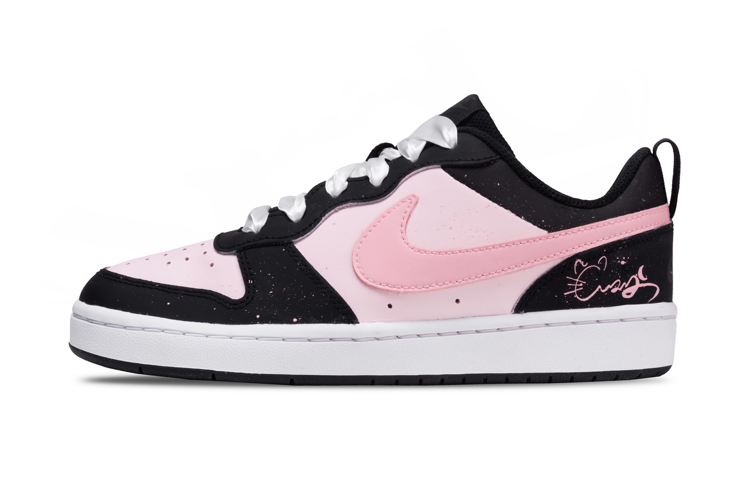 

Nike Court Borough Black Pink Cat Low top детские скейтбординг кроссовки Pink Kids'