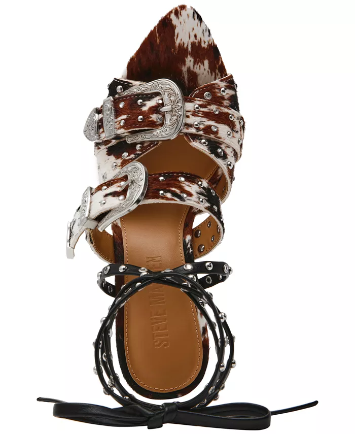 Женские сандалии Saddle-H в стиле вестерн с пряжкой на высоком каблуке Steve Madden, коричневый — фото 4