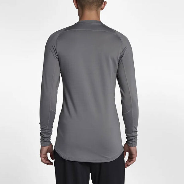 Футболка therma sports slim fit version training long sleeves gray Nike, серый — фото 3
