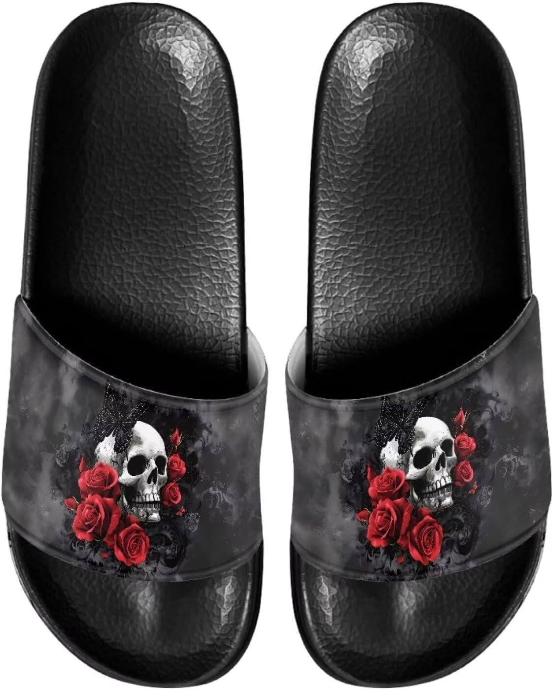 

Унисекс тапочки Mumeson, домашняя обувь, летние нескользящие пляжные сандалии, легкие тапочки для дома и улицы, размеры США 5-11, Skull Rose