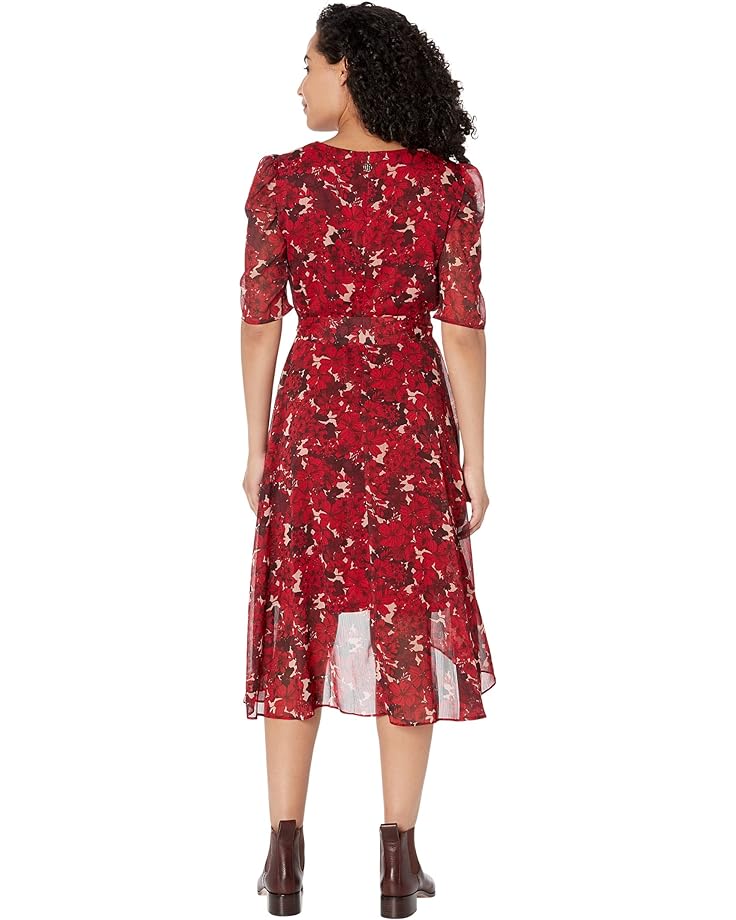 

Платье Tommy Hilfiger Puff Sleeve in Castello Floral Print, цвет Bermuda Pink/Scarlet