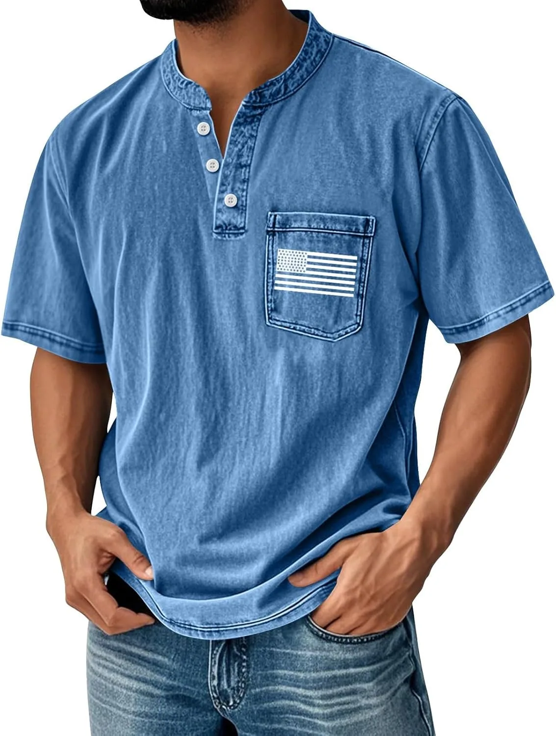 

Мужская майка FQZWONG 4th of July с пуговицами