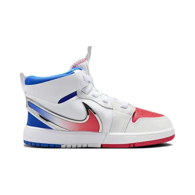Jordan Кроссовки детские баскетбольные mid top Air 1 Abrasion Resistant бело-сине-красные для детей 3-7 лет — фото 3