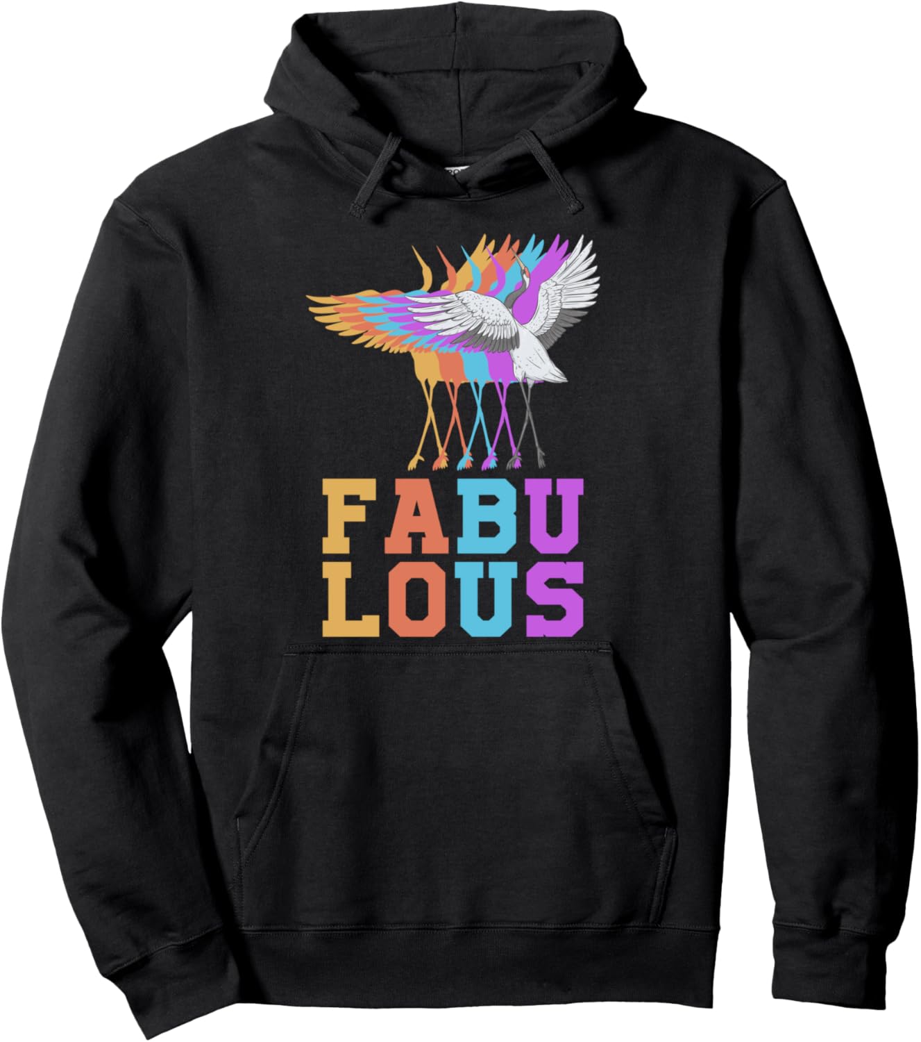 

Crozle Великолепная красочная милая толстовка с изображением птицы в стиле оригами Japanese Culture Animal Bird Crane Art Gift, черный