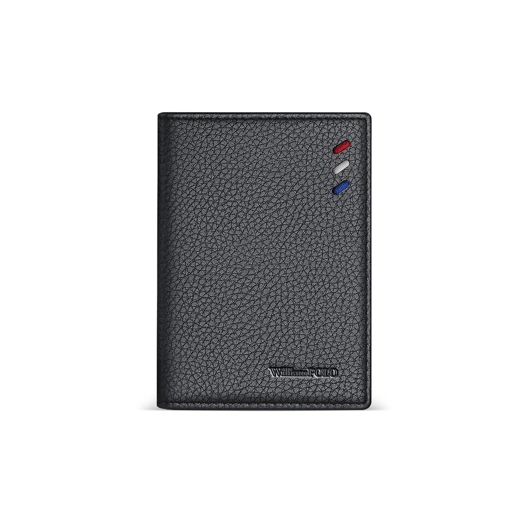

WilliamPOLO Натуральная кожаная картхолдер с кожаным чехлом Regular мужской черный/коричневый, 50% off Black Litchi Grain