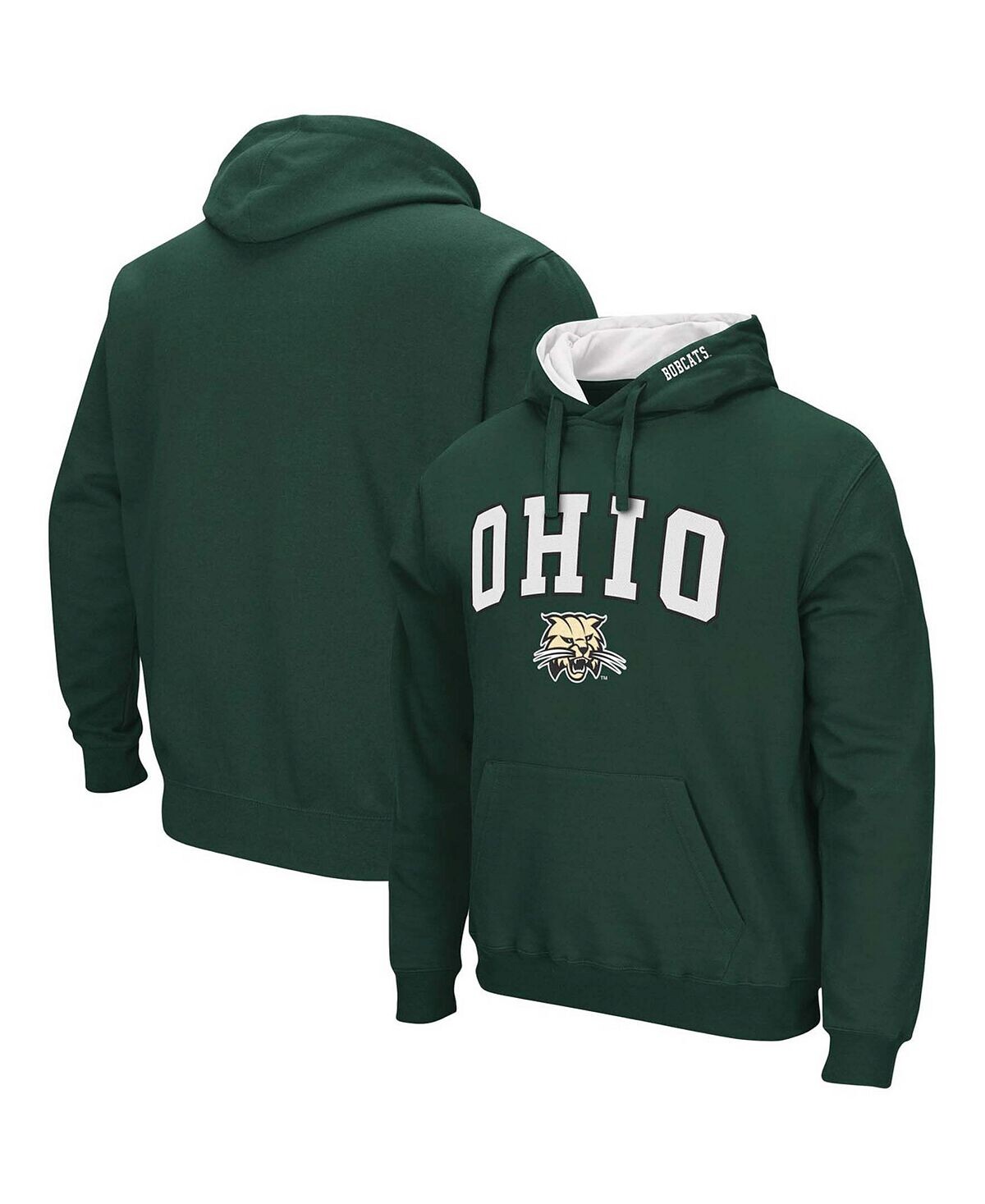 

Мужской зеленый пуловер с капюшоном Ohio Bobcats Arch и Logo Colosseum