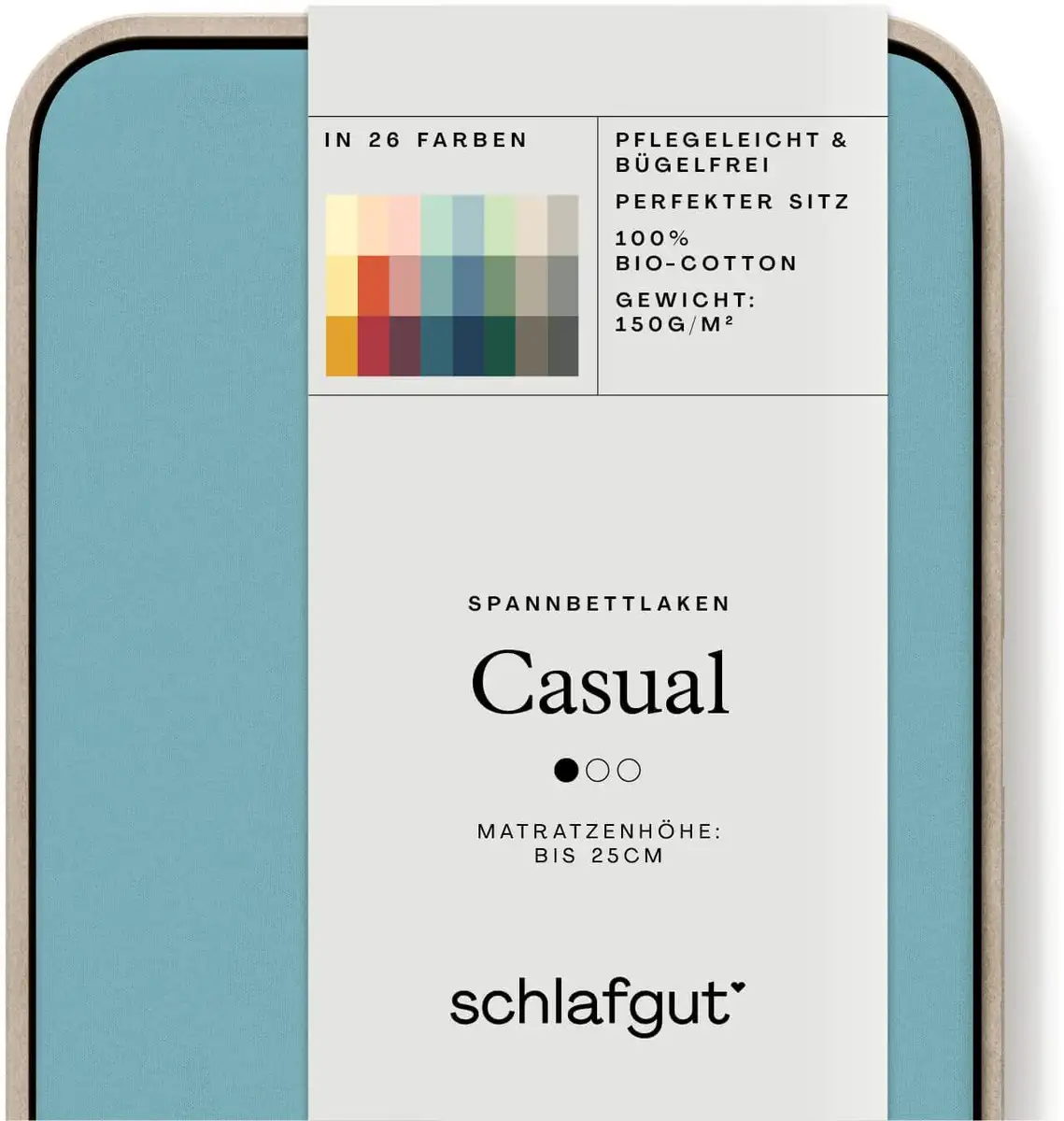

Простыня Schlafgut CASUAL хлопковая 90-100х190-200 см, цвет petrol mid