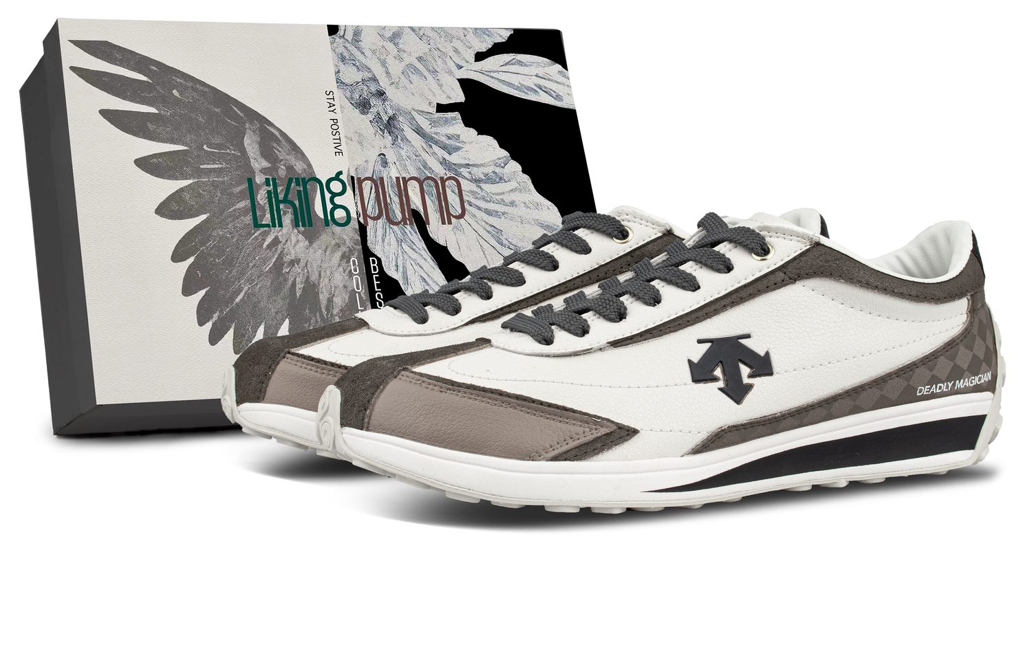 

Cron Racer износостойкие и легкие низкие кеды Casual Unisex DESCENTE, белый коричневый